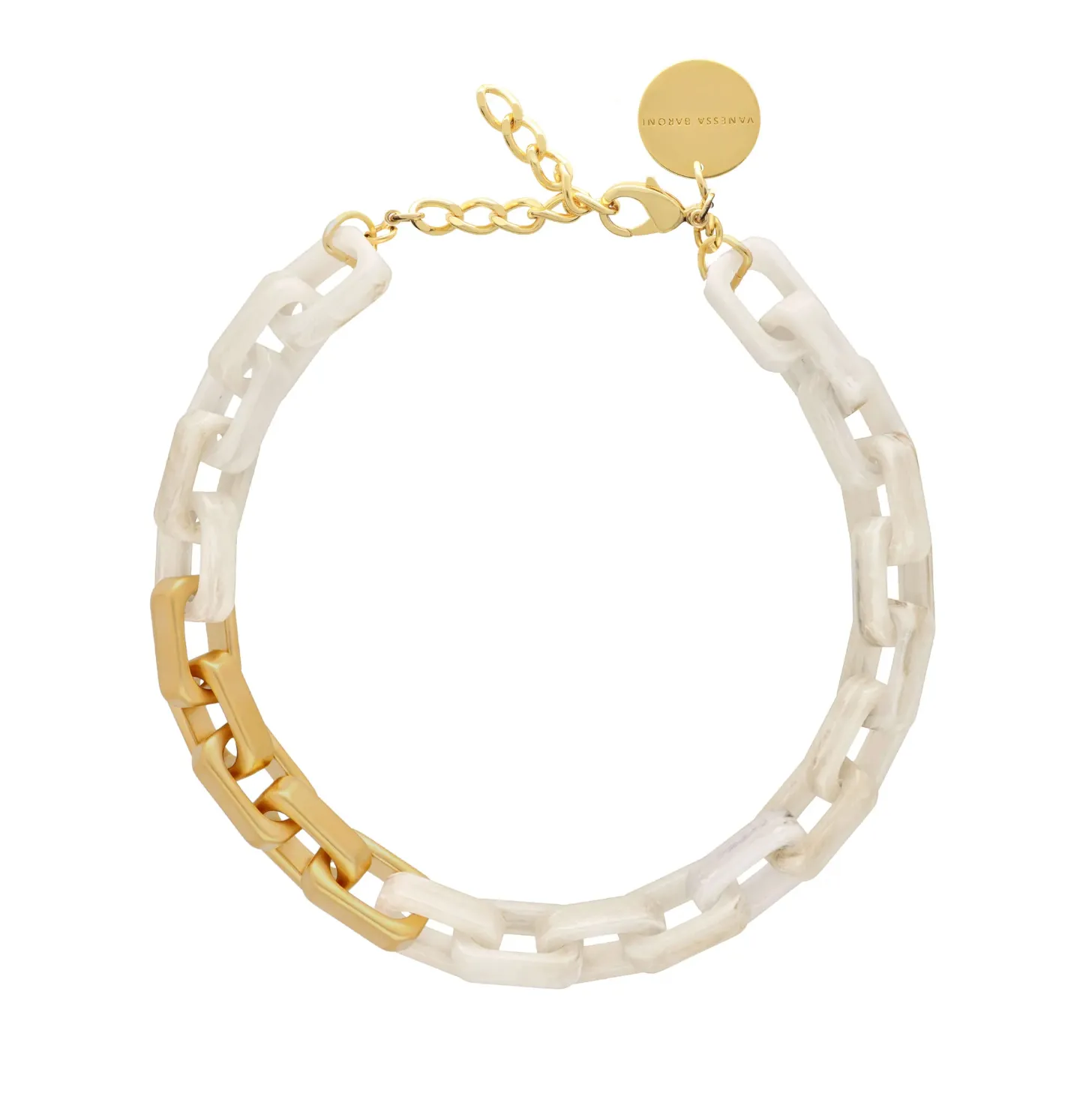 Vanessa Baroni White Marble Tank Necklace