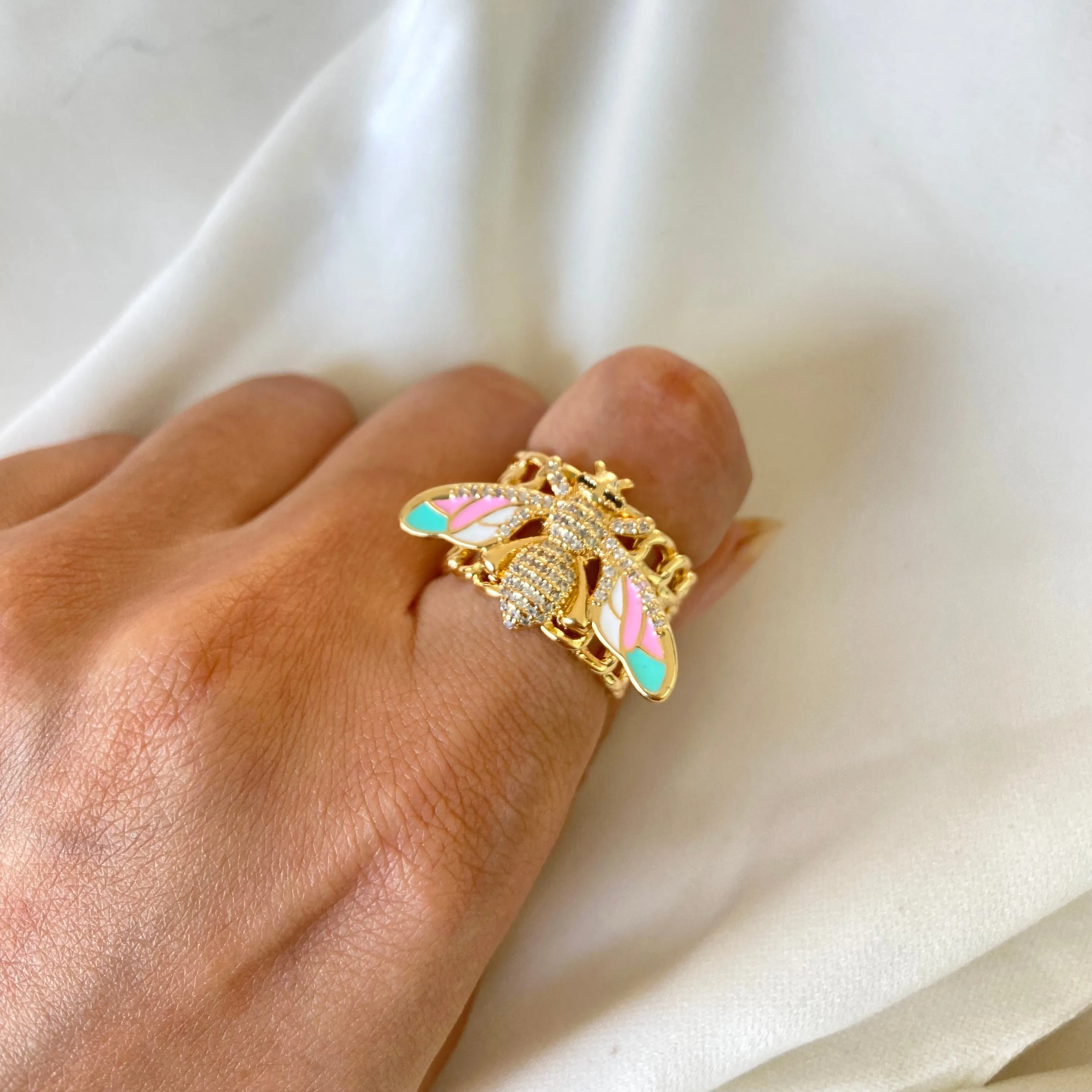 Vibrant Bee Band Rings