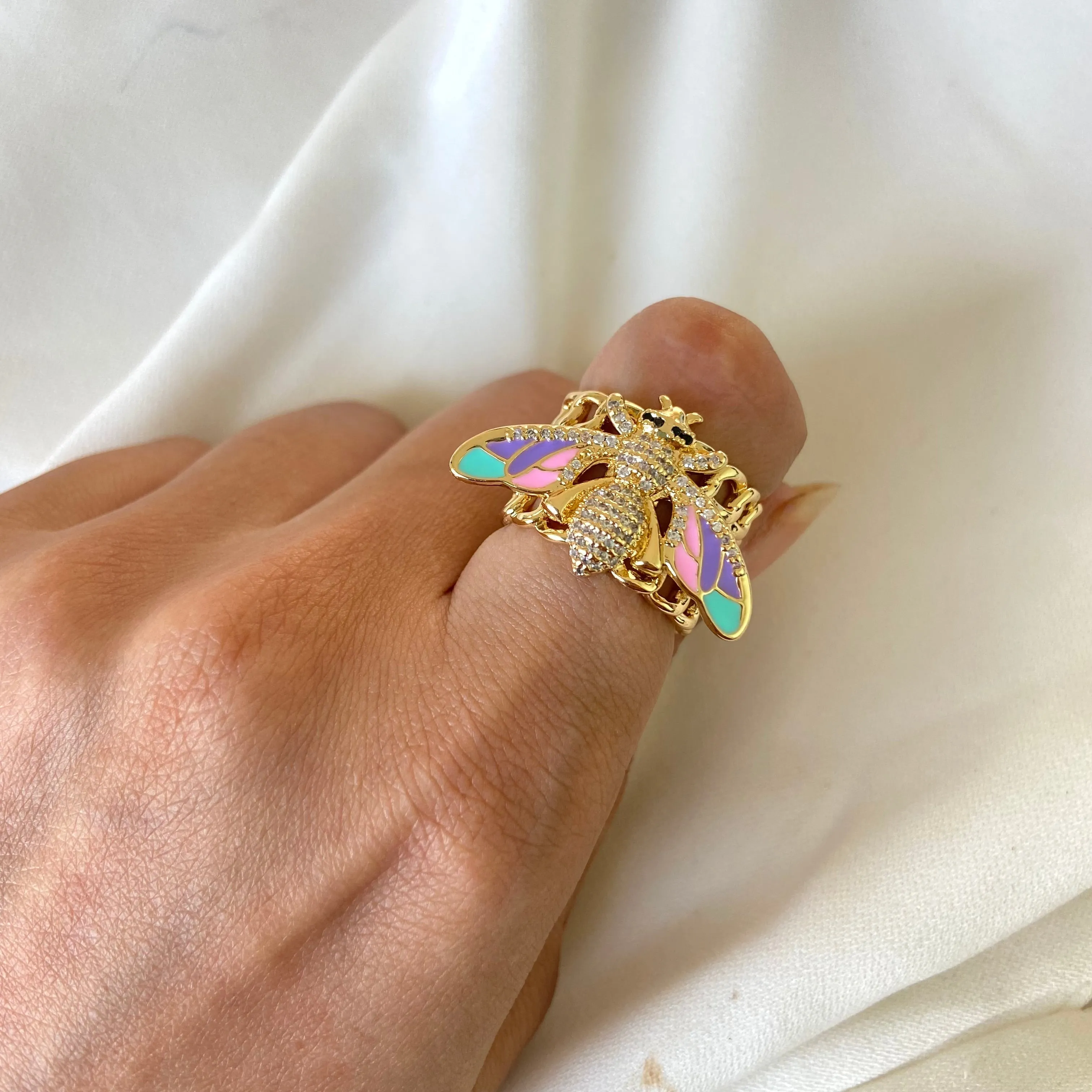Vibrant Bee Band Rings