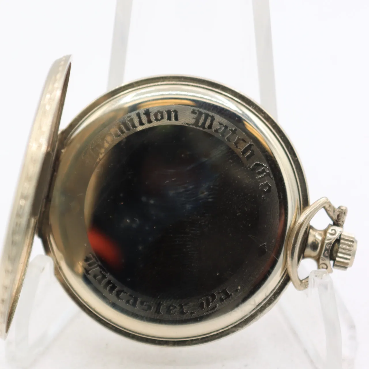 Vintage 12s 1926 Hamilton Cartouche 17 Jewel Pocket Watch 912 14k White GF