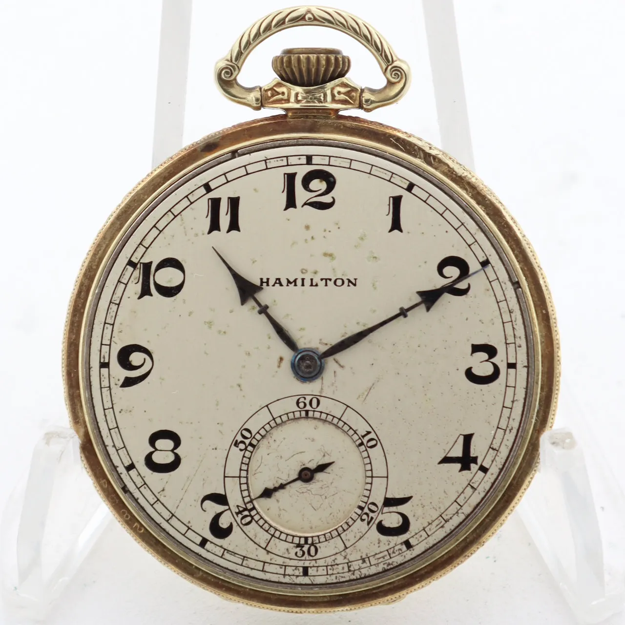 Vintage 12s 1933 Hamilton 17 Jewel Pocket Watch 912 14k Green Gold Filled USA