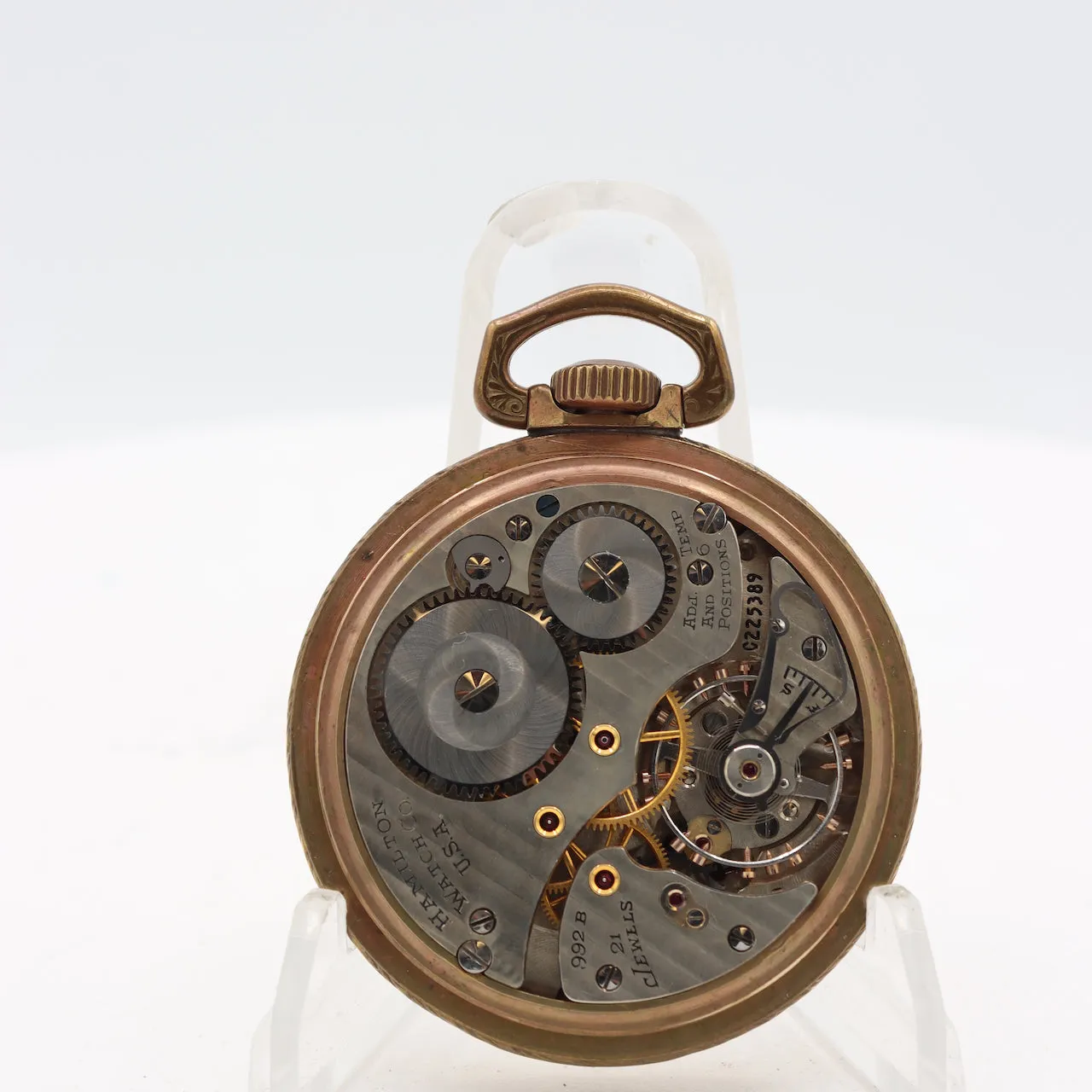 Vintage 16s 1948 Hamilton Railway Special Railroad Pocket Watch 992B 10k GF