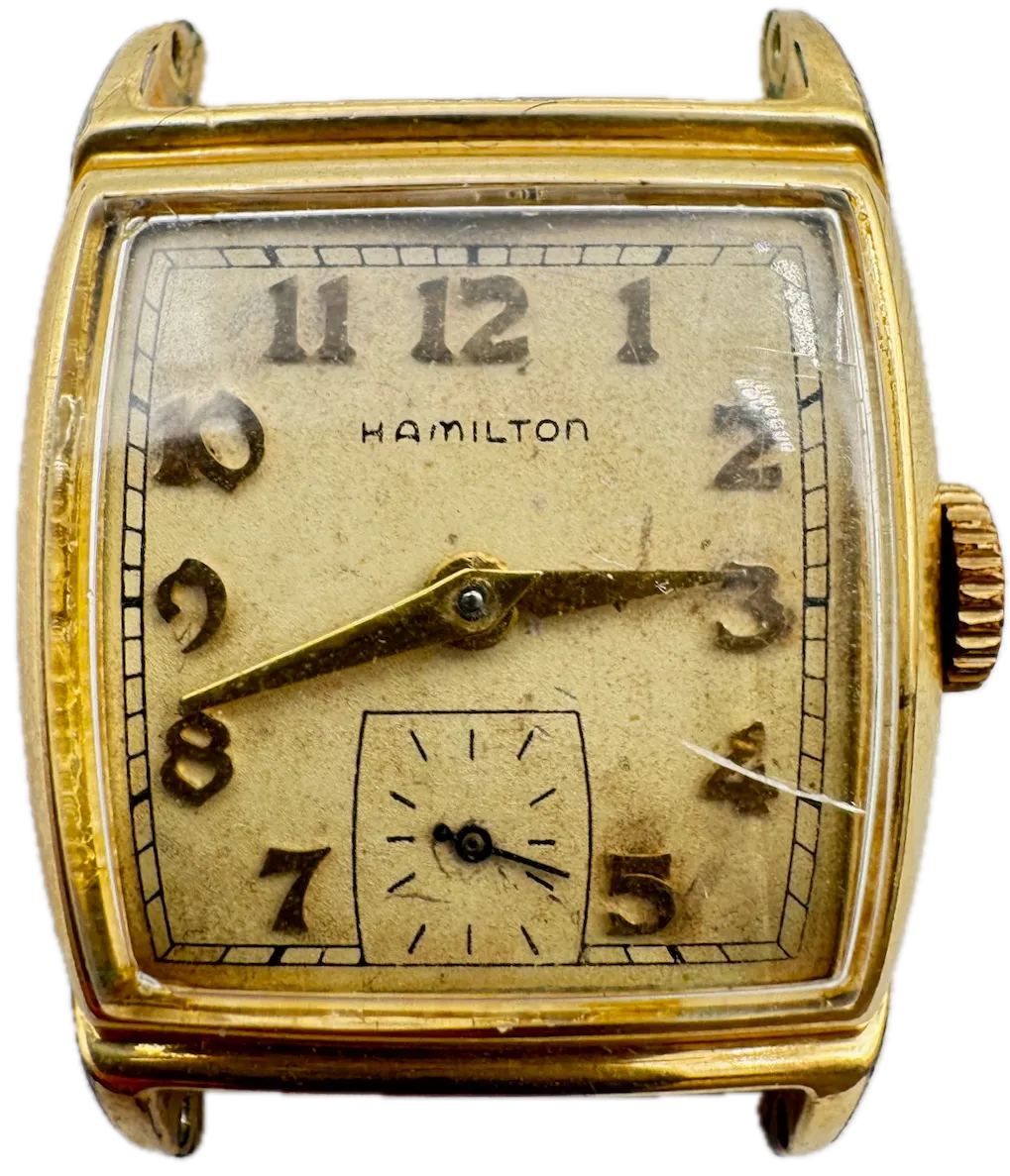 Vintage 1948 Hamilton Forbes Men's Mechanical Wristwatch 747 USA 14k GF