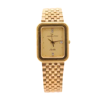 Vintage 30mm Hamilton Saville Date Ladies Quartz Wristwatch Swiss Made