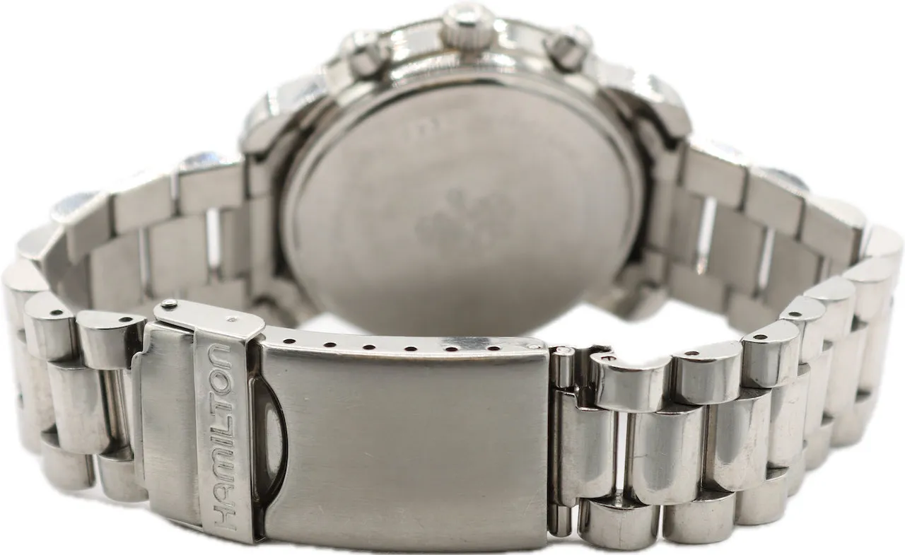 Vintage 36mm Hamilton 9934 Ceramic Men's Quartz Chronograph Wristwatch Steel