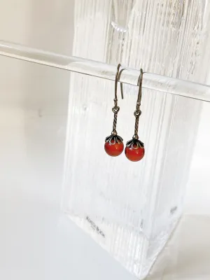 Vintage Art Deco Baltic Amber and Silver Drop Earrings
