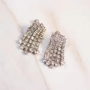 Vintage Art Deco Rhinestone Fringe Earrings