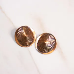Vintage Copper Spiral Clip On Earrings
