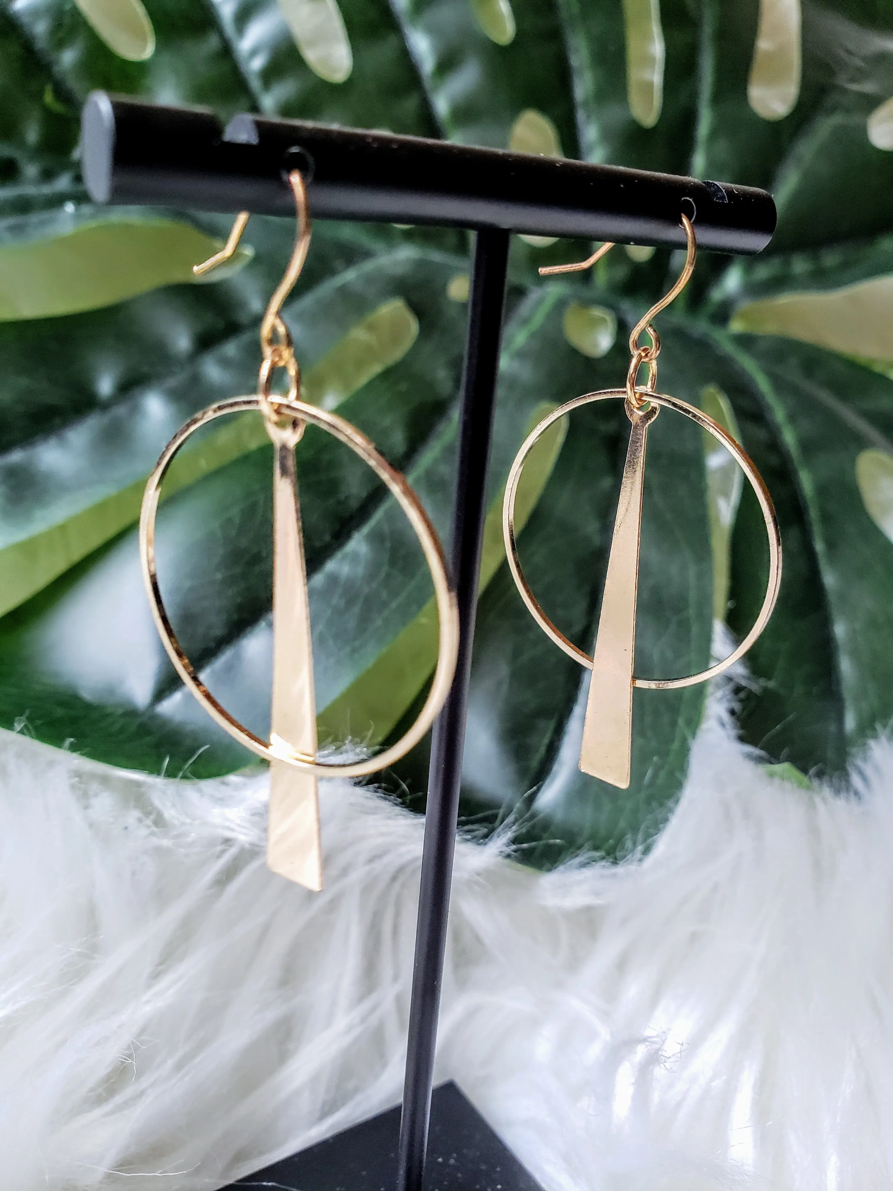 Vintage - Gold Hoop Deco Earrings