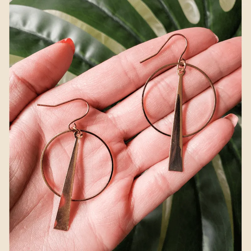 Vintage - Gold Hoop Deco Earrings