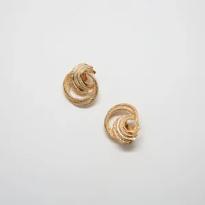 Vintage Gold Rope Loop Earrings