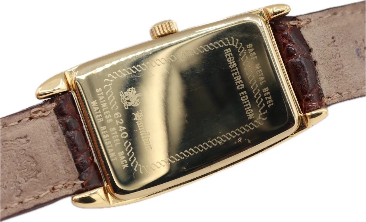 Vintage Hamilton 6140 Assymetrical Men's Quartz Wristwatch Swiss Gold Tone