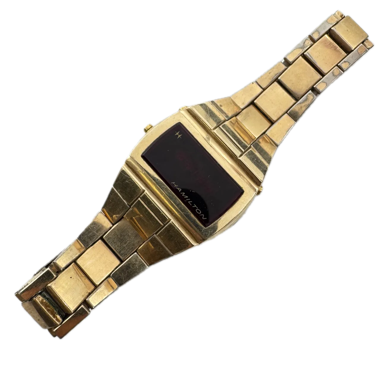 Vintage Hamilton QED Men's Digital LED Wristwatch USA 10k RGP & Steel for Parts