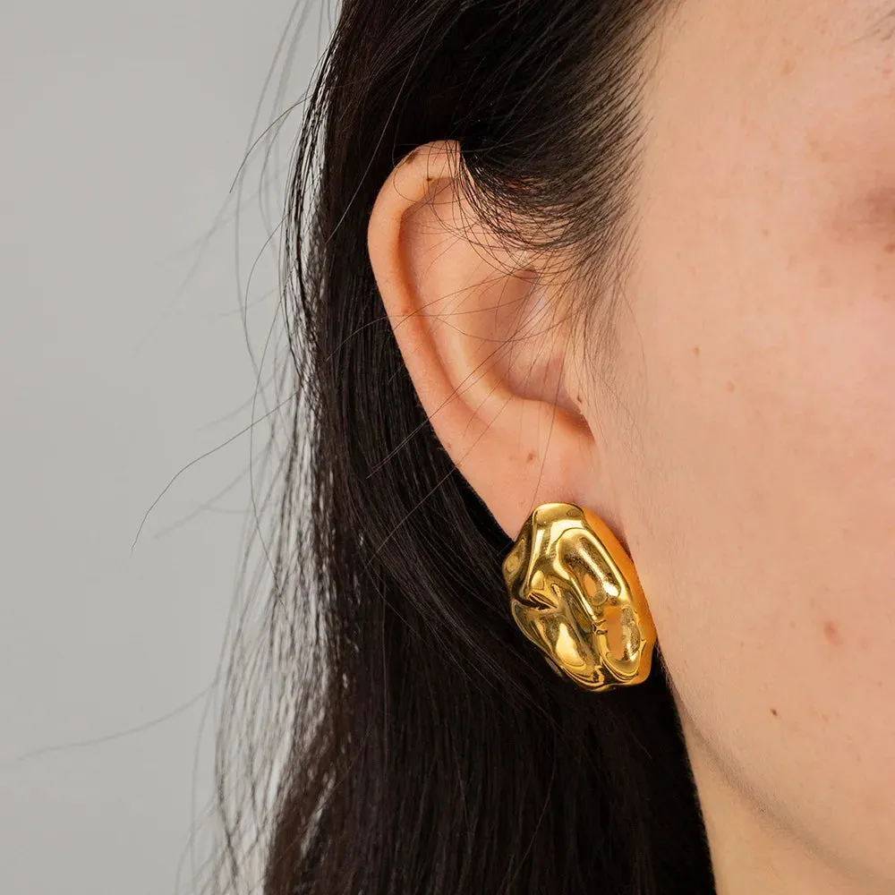 Vintage Hammered Clip on Earrings