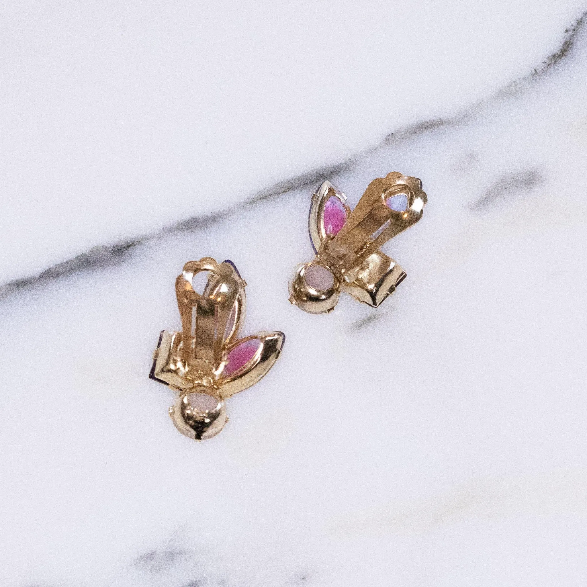 Vintage Pink and Purple Rhinestone Statement Earrings