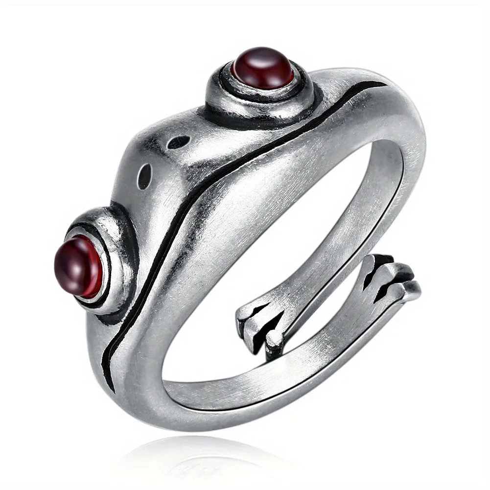 Vintage Punk Style Snake Frog Ring Set