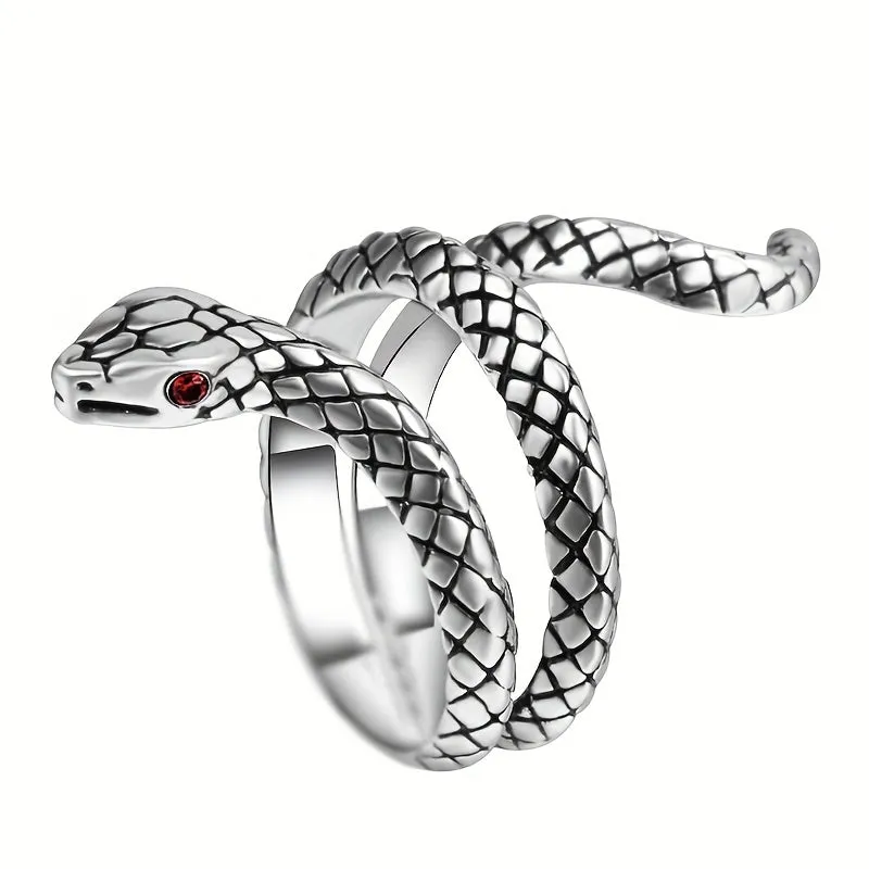 Vintage Punk Style Snake Frog Ring Set