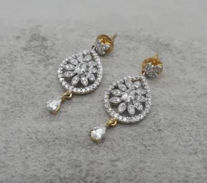 Vintage - Rhinestone Crystal Drop Earrings