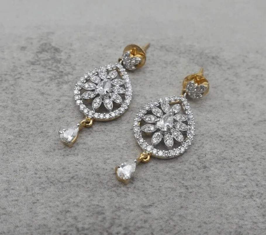 Vintage - Rhinestone Crystal Drop Earrings