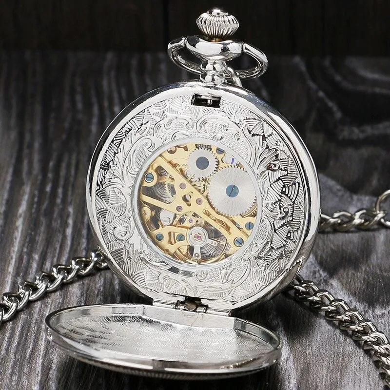 Vintage Silver Mechanical Pocket Watch - Gloria