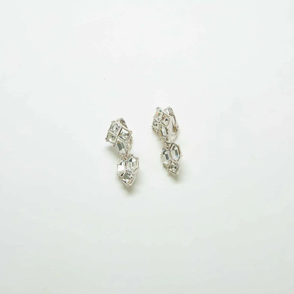 Vintage Swarovski Geometric Pavé Drop Earrings