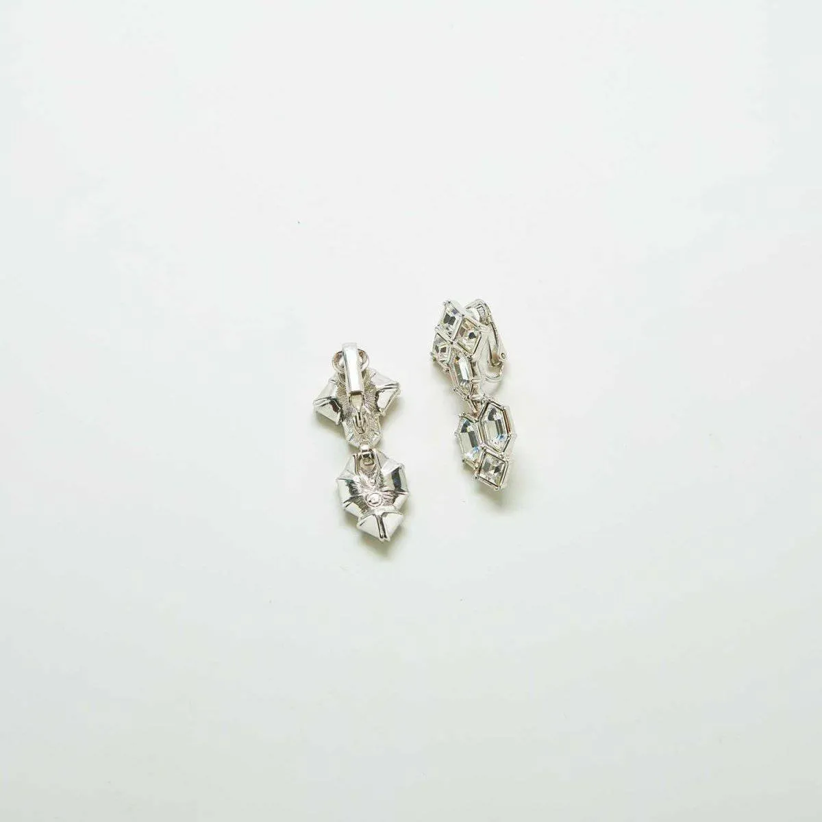Vintage Swarovski Geometric Pavé Drop Earrings