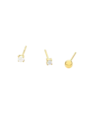Vision Studs Set 18ct Gold Plated