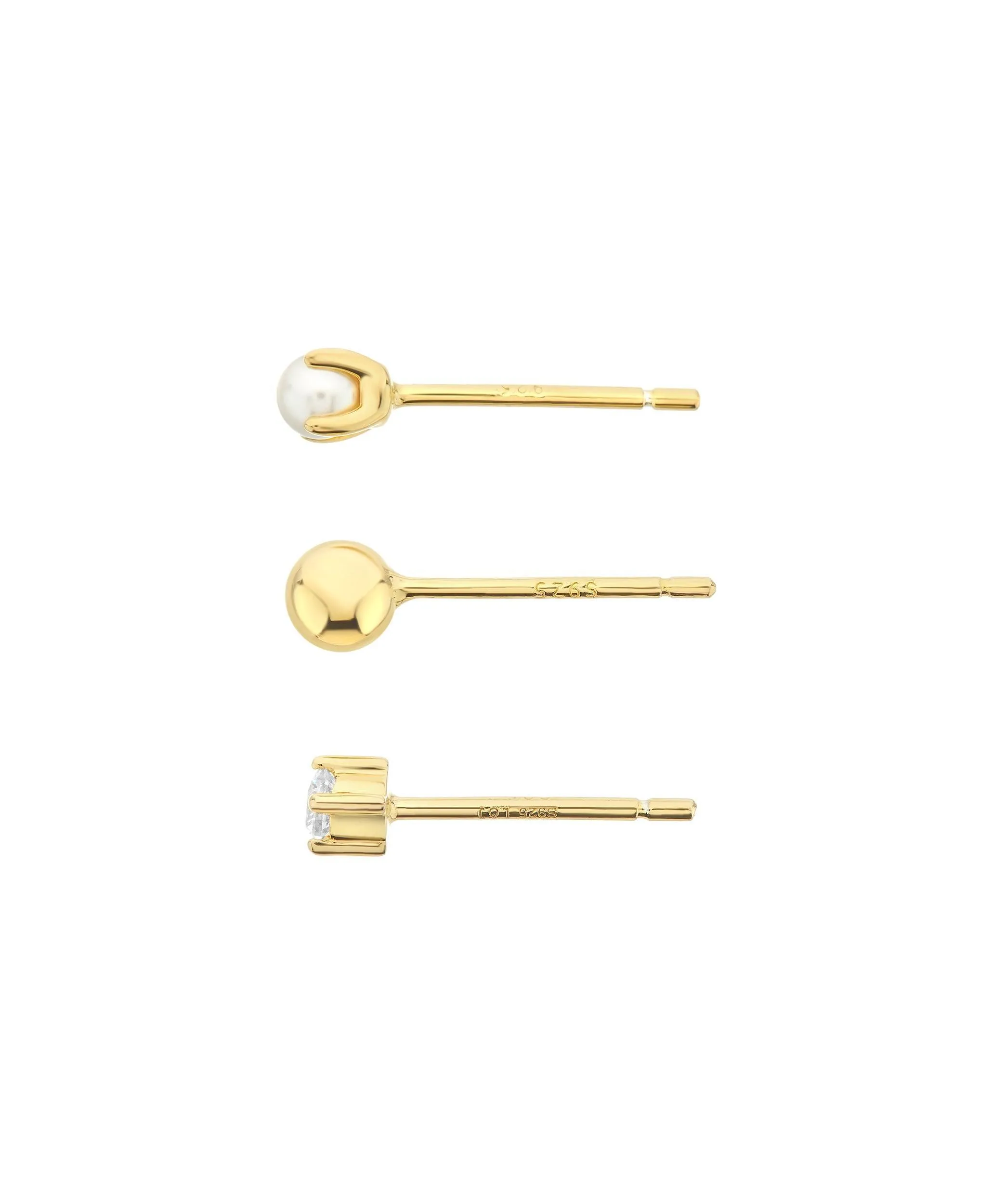 Vision Studs Set 18ct Gold Plated