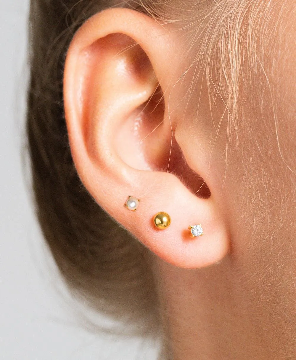 Vision Studs Set 18ct Gold Plated