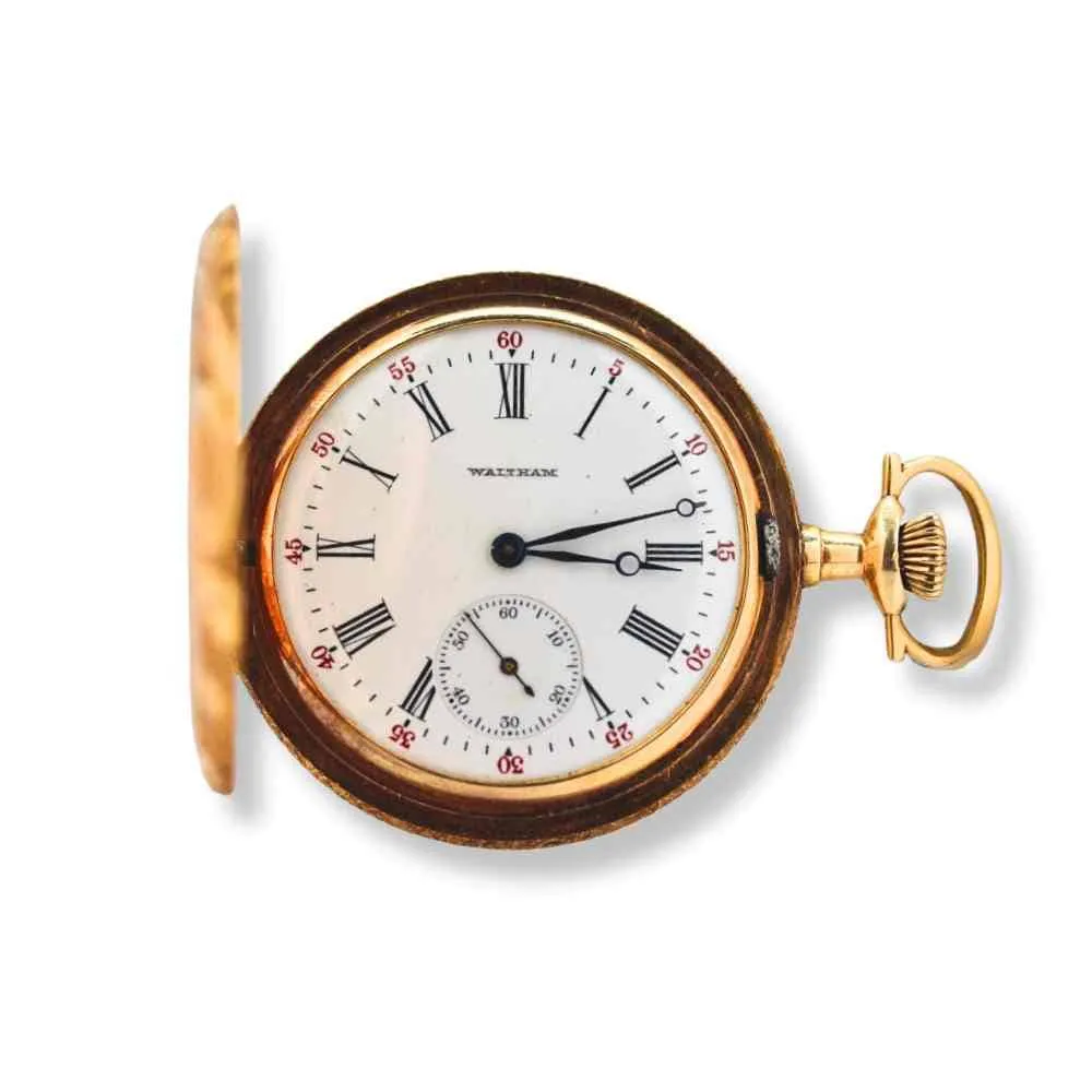 Waltham Riverside Full Hunter Gold Pocket Watch
