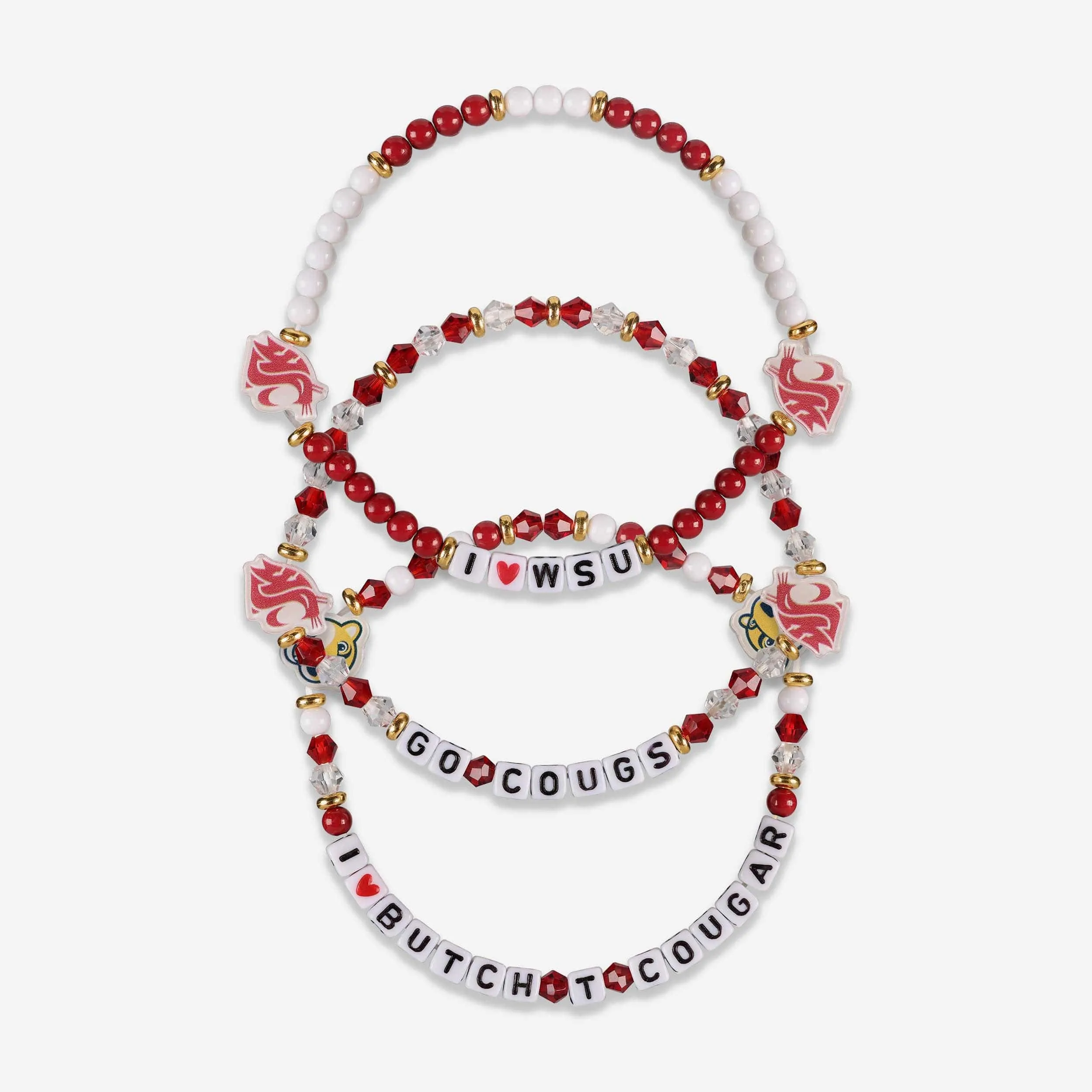 Washington State Cougars 3 Pack Friendship Bracelet
