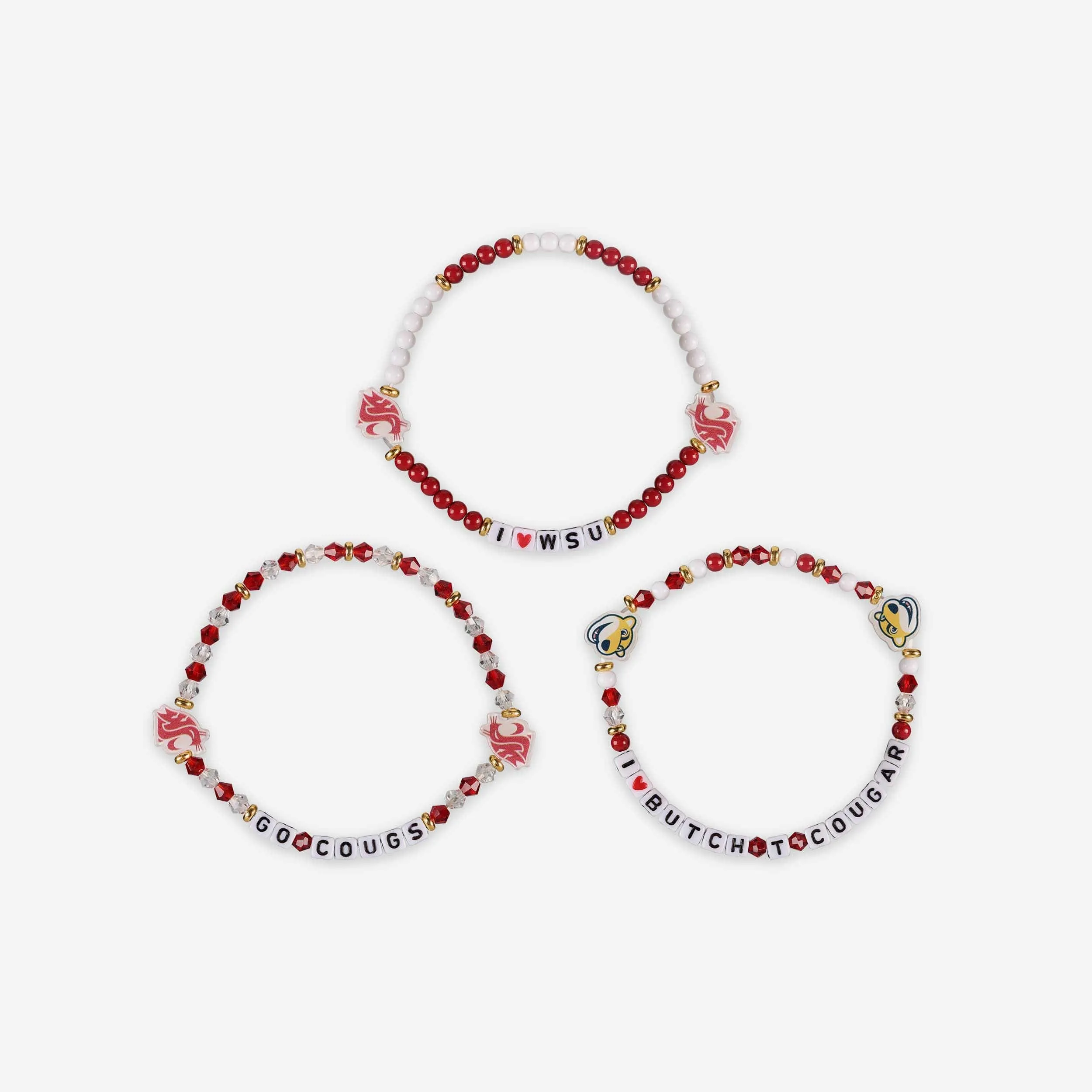 Washington State Cougars 3 Pack Friendship Bracelet