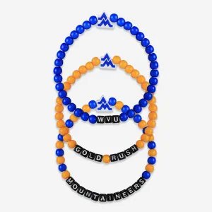 West Virginia Mountaineers 3 Pack Beaded Friendship Bracelet