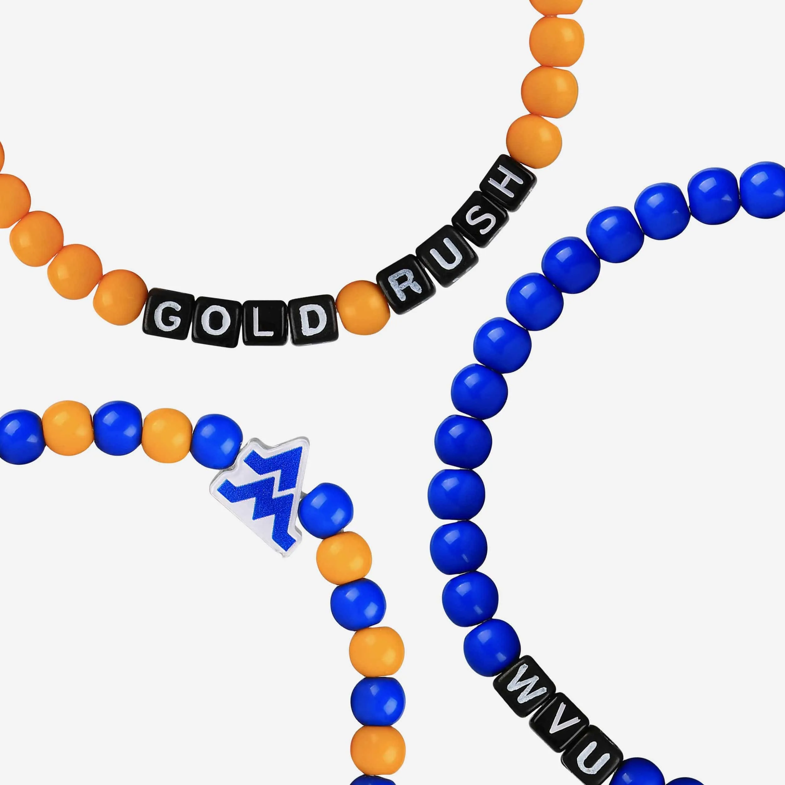 West Virginia Mountaineers 3 Pack Beaded Friendship Bracelet