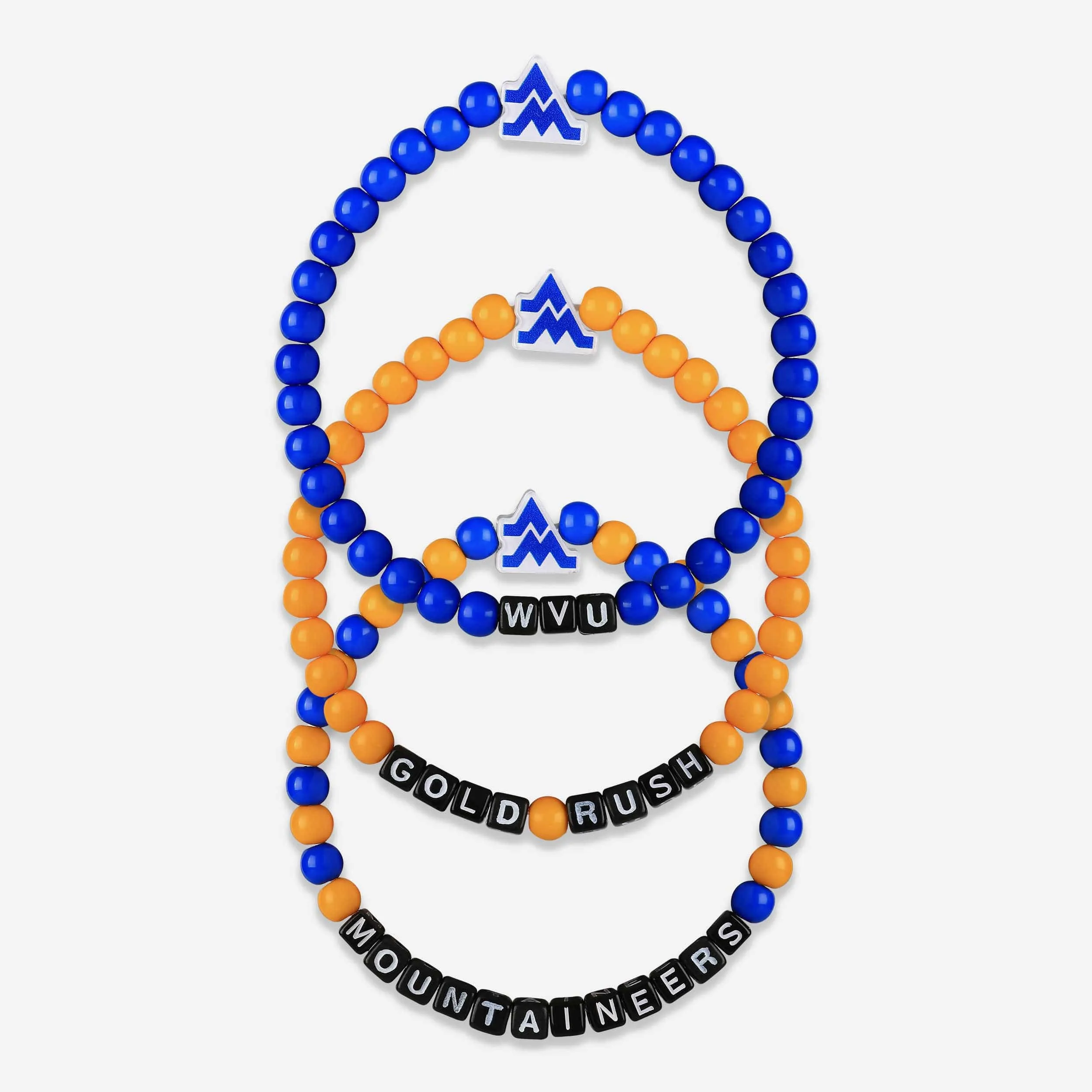 West Virginia Mountaineers 3 Pack Beaded Friendship Bracelet
