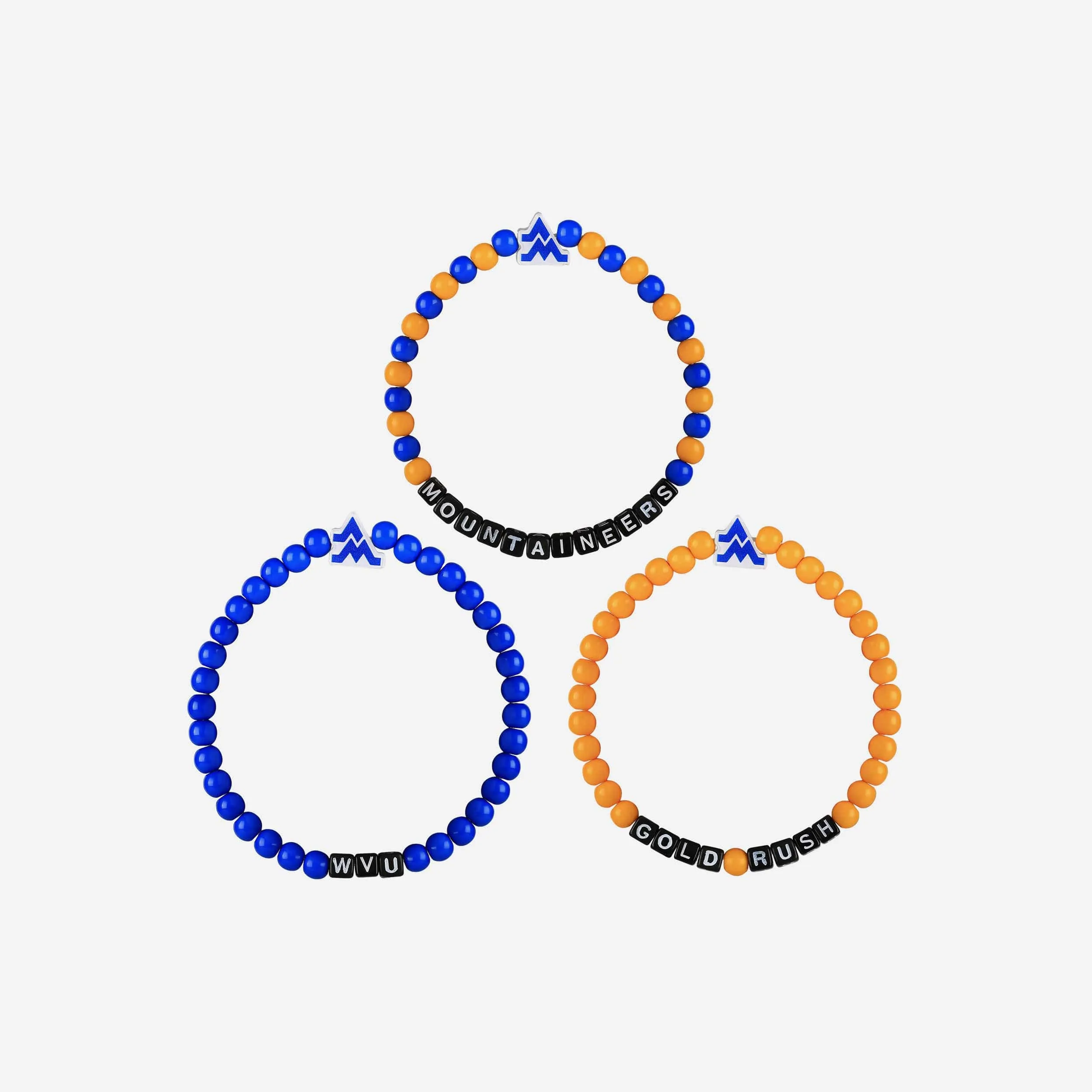 West Virginia Mountaineers 3 Pack Beaded Friendship Bracelet