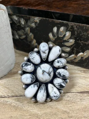 White Buffalo Cluster Rings