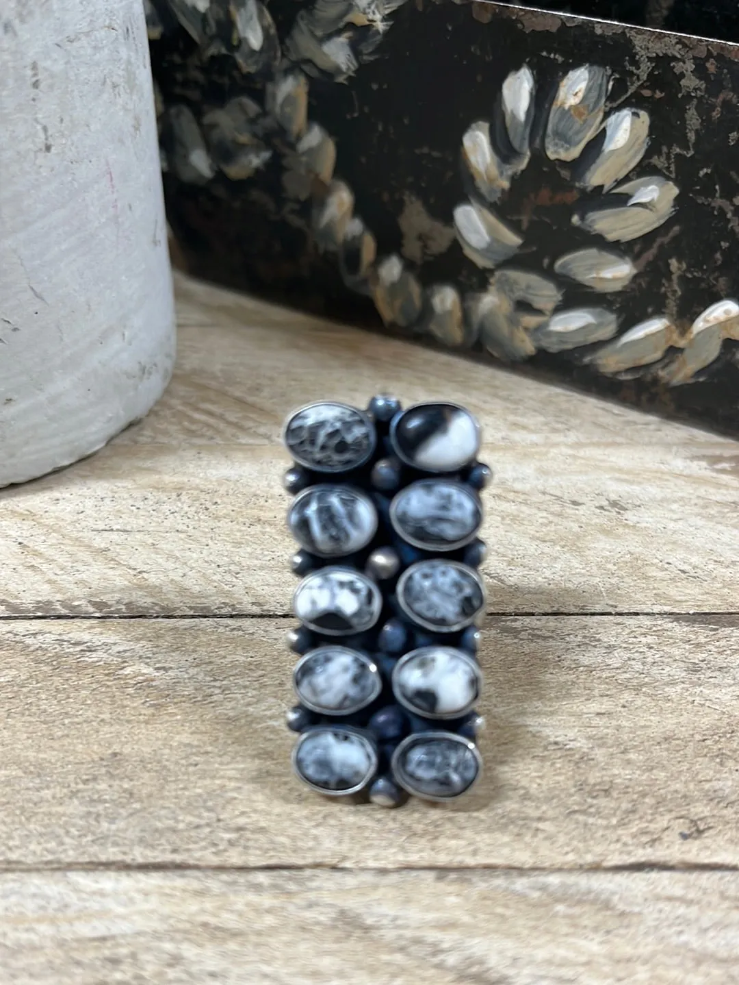 White Buffalo Cluster Rings