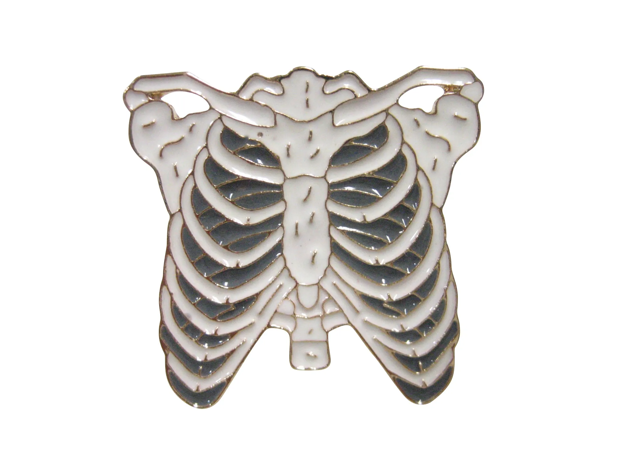 White Toned Anatomical Rib Cage Adjustable Size Fashion Ring