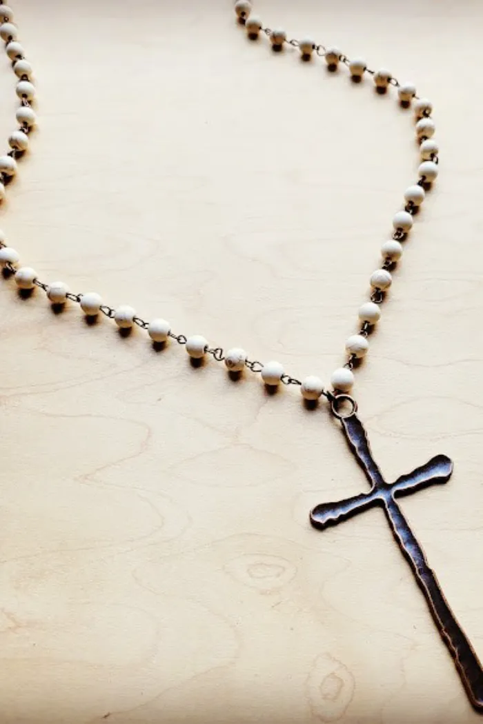 White Turquoise Long Necklace