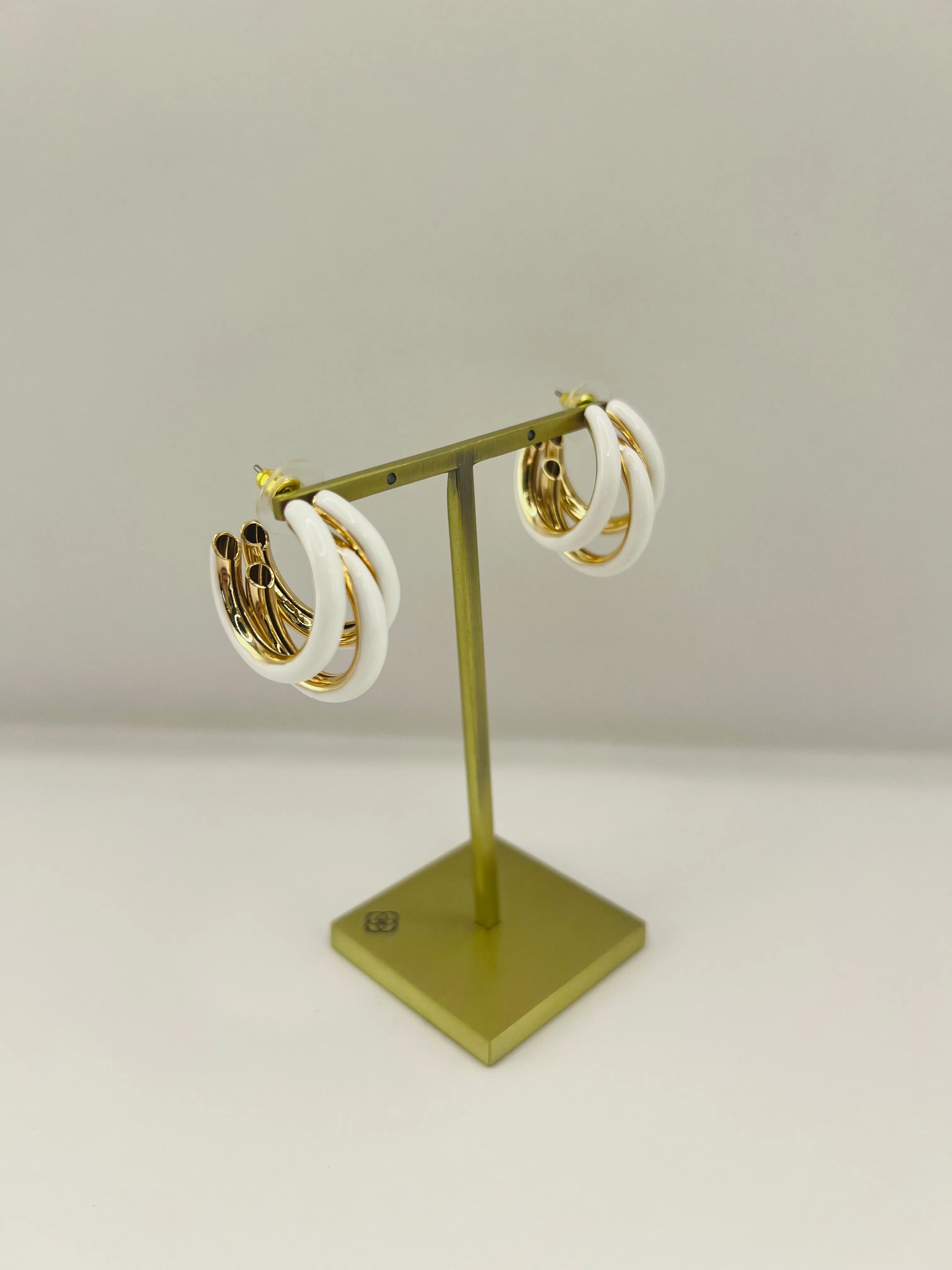 Wild Hoop Earrings, White