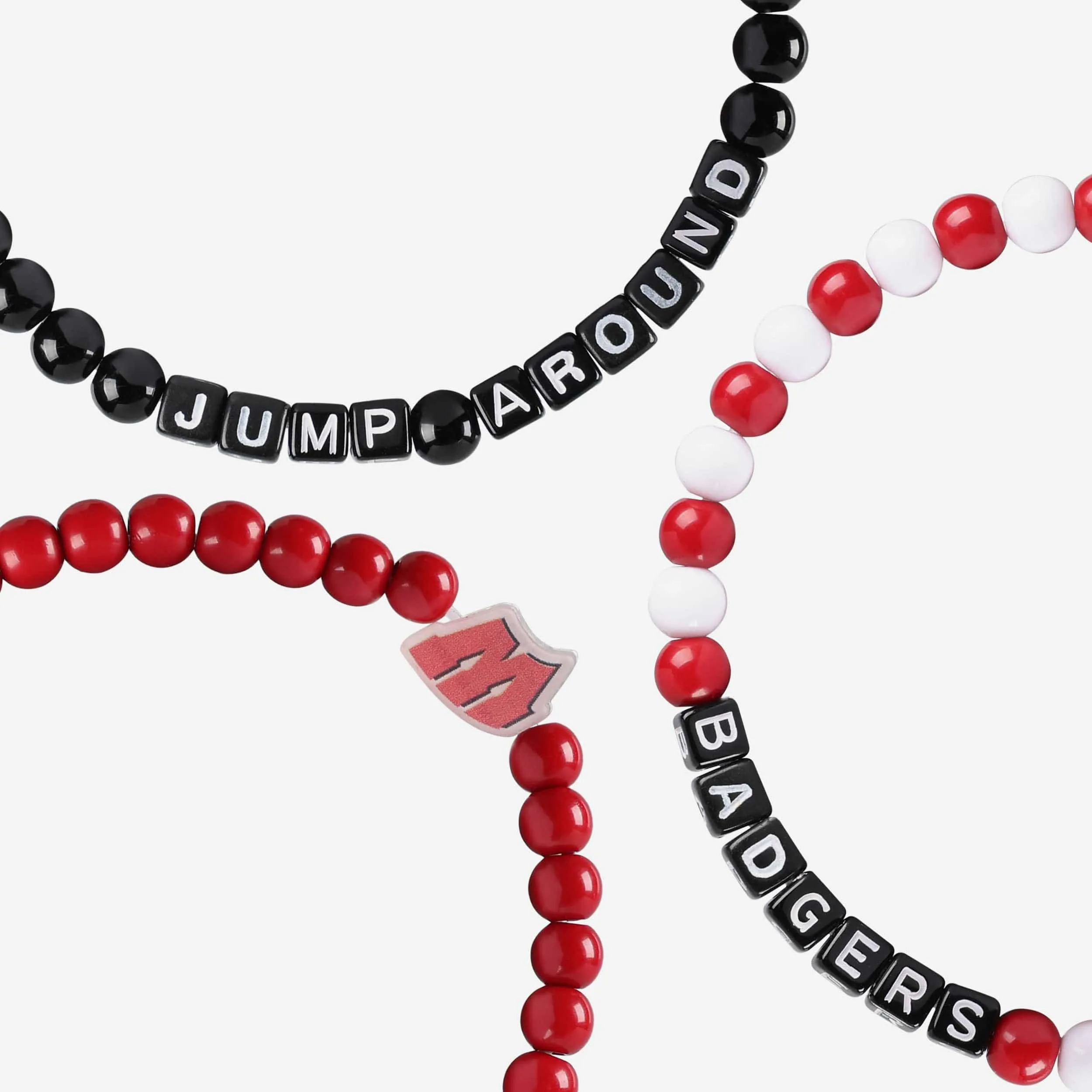 Wisconsin Badgers 3 Pack Beaded Friendship Bracelet