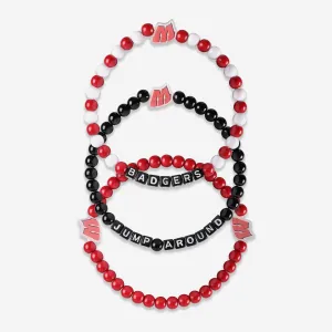 Wisconsin Badgers 3 Pack Beaded Friendship Bracelet