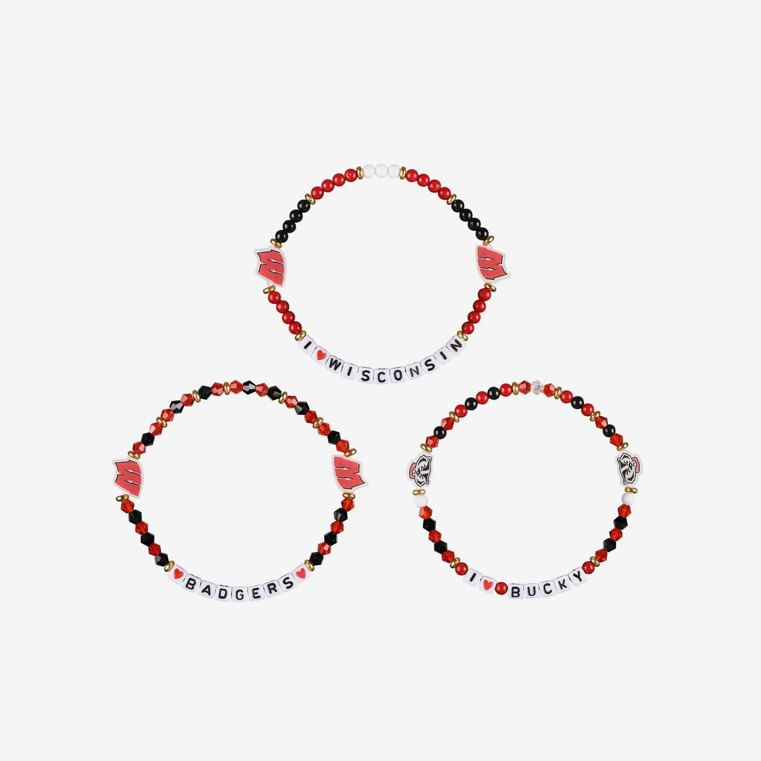 Wisconsin Badgers 3 Pack Friendship Bracelet