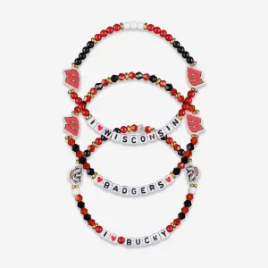 Wisconsin Badgers 3 Pack Friendship Bracelet