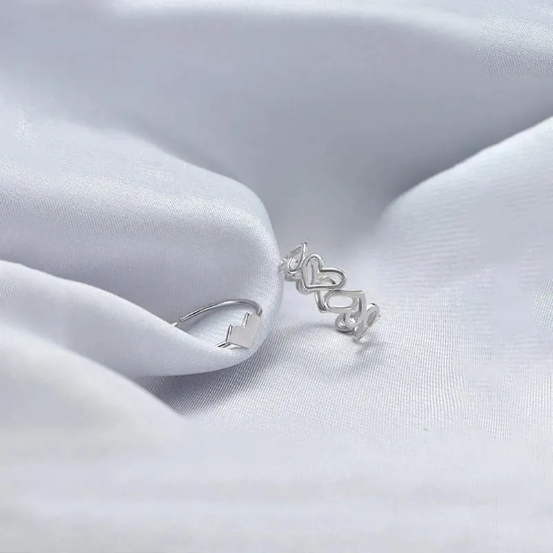 Zircon Adjustable Initial A-Z Letter Women Ring